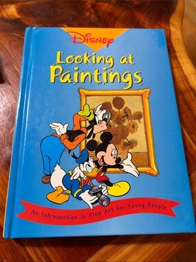 Disney Bright Blue "Looking at Paintings" Children's Art Book Cover